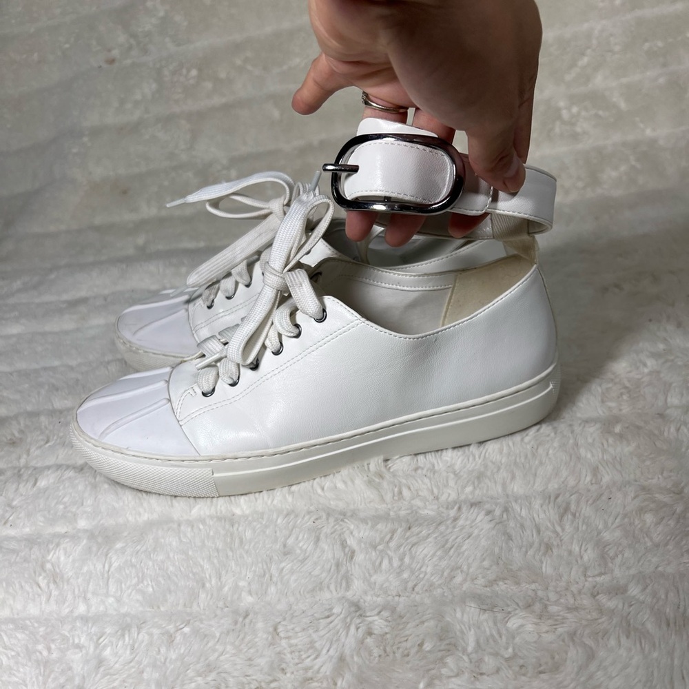 Charles and Keith Sneakers White Leather With Ankle Strap Since EU37 / US 7